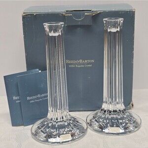 Miller Rogaska Soho Crystal Candlestick Set By Reed & Barton Candle Holder